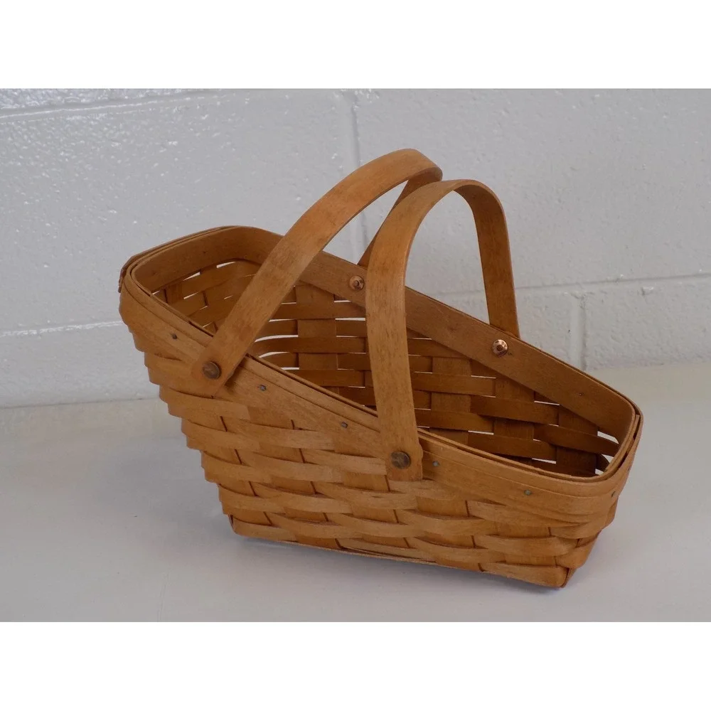Medium Vegetable Sleigh Basket Double Handle 1990 Longaberger